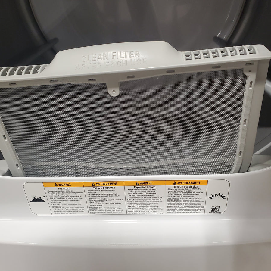 LG 7.3 Cu. Ft. Electric Rear Control Ultra Large Capacity Dryer in White with Sensor Dry DLE6100W - Open Box