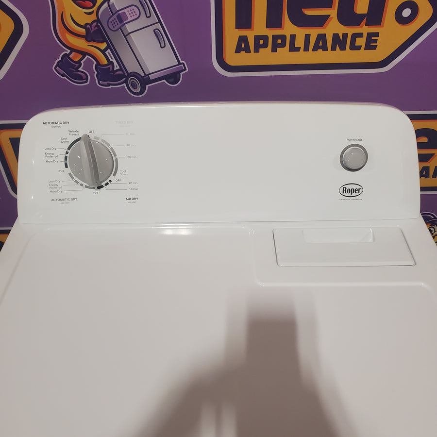 Roper by Whirlpool 6.7-cu ft Vented Electric Dryer in White RED3005TW - Scratch & Dent (Minor)