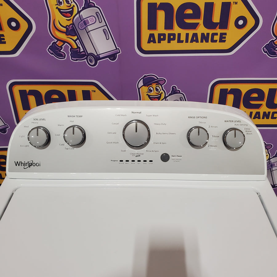 Whirlpool Top Load 3.5 Cu. Ft. Washer with Deep Water Wash Option WTW4816FW - Scratch & Dent (Minor) and Whirlpool Vented 7.0 Cu. Ft. Electric Dryer WED4815EW - Open Box