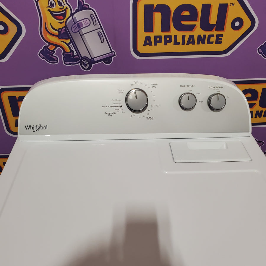 Whirlpool 3.8–3.9 Cu. Ft.  Top Load Washer with 2 in 1 Removable Agitator and Soil Level Selection WTW4957PW - Certified Refurbished and Whirlpool 7-cu ft Vented Electric Dryer WGD4815EW - Open Box (Copy)
