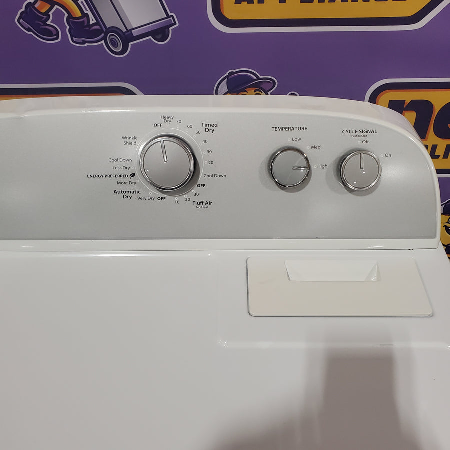 Whirlpool 3.8–3.9 Cu. Ft.  Top Load Washer with 2 in 1 Removable Agitator and Soil Level Selection WTW4957PW - Certified Refurbished and Whirlpool 7-cu ft Vented Electric Dryer WED4815EW - Certified Refurbished
