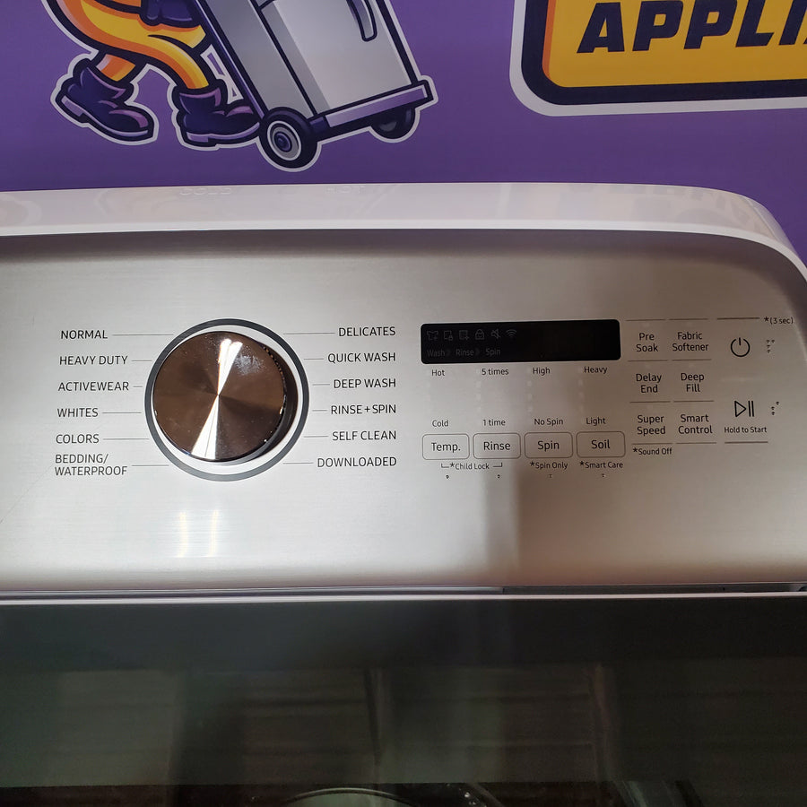 Samsung 5.2 cu. ft. Large Capacity Smart Top Load Washer with Super Speed Wash in White WA52DG5500AW - Certified Refurbished