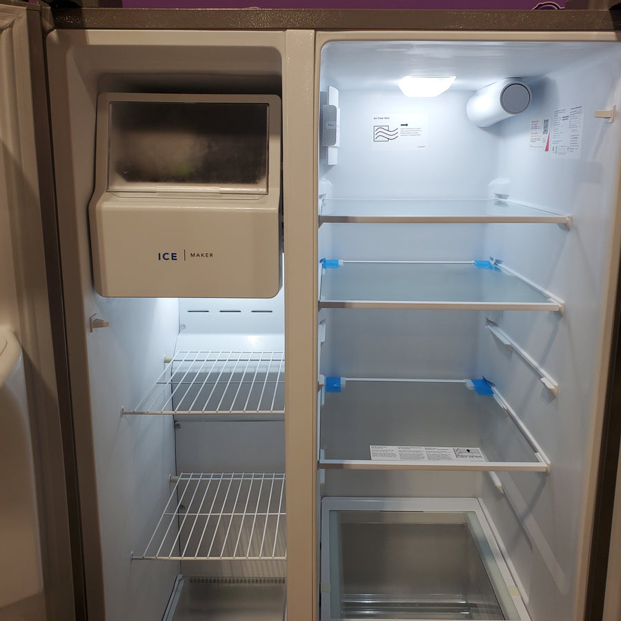 Frigidaire 25.6-cu ft ENERGY STAR Side-by-Side Refrigerator with Ice Maker in Fingerprint Resistant Stainless Steel FRSS26L3AF - Scratch & Dent (Minor)