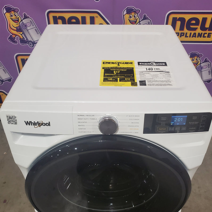 Whirlpool 4.5 cu. ft. Smart Front Load ENERGY STAR® Washer with FreshFlow™ Vent System WFW5720RW - Open Box and Whirlpool 7.4 cu. ft. Smart Front Load ENERGY STAR® Electric Dryer with Wrinkle Shield™ Option WED5720RW - Open Box