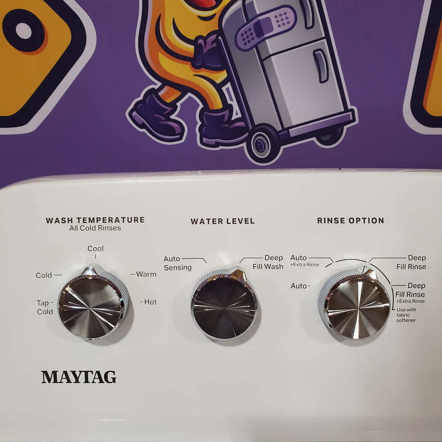 Maytag Top Load 3.8 cu. ft. Washer with Deep Fill and Quick Wash Cycle MVW4005SW - Scratch & Dent (Minor) and Maytag Top Load Electric Wrinkle Prevent 7.0 cu. ft. Dryer with Auto Dry MED4005SW - Scratch & Dent (Minor)