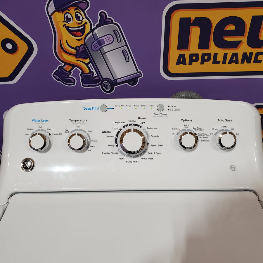 GE® 4.5 cu. ft. Capacity Washer with Stainless Steel Basket in White GTW465ASNWW - Certified Refurbished and GE White Electric 7.2 Cu. Ft. Dryer with Aluminized Alloy Drum GTD42EASJWW - Certified Refurbished