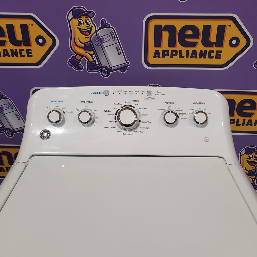 GE® 4.5 cu. ft. Capacity Washer with Stainless Steel Basket in White GTW465ASNWW - Certified Refurbished