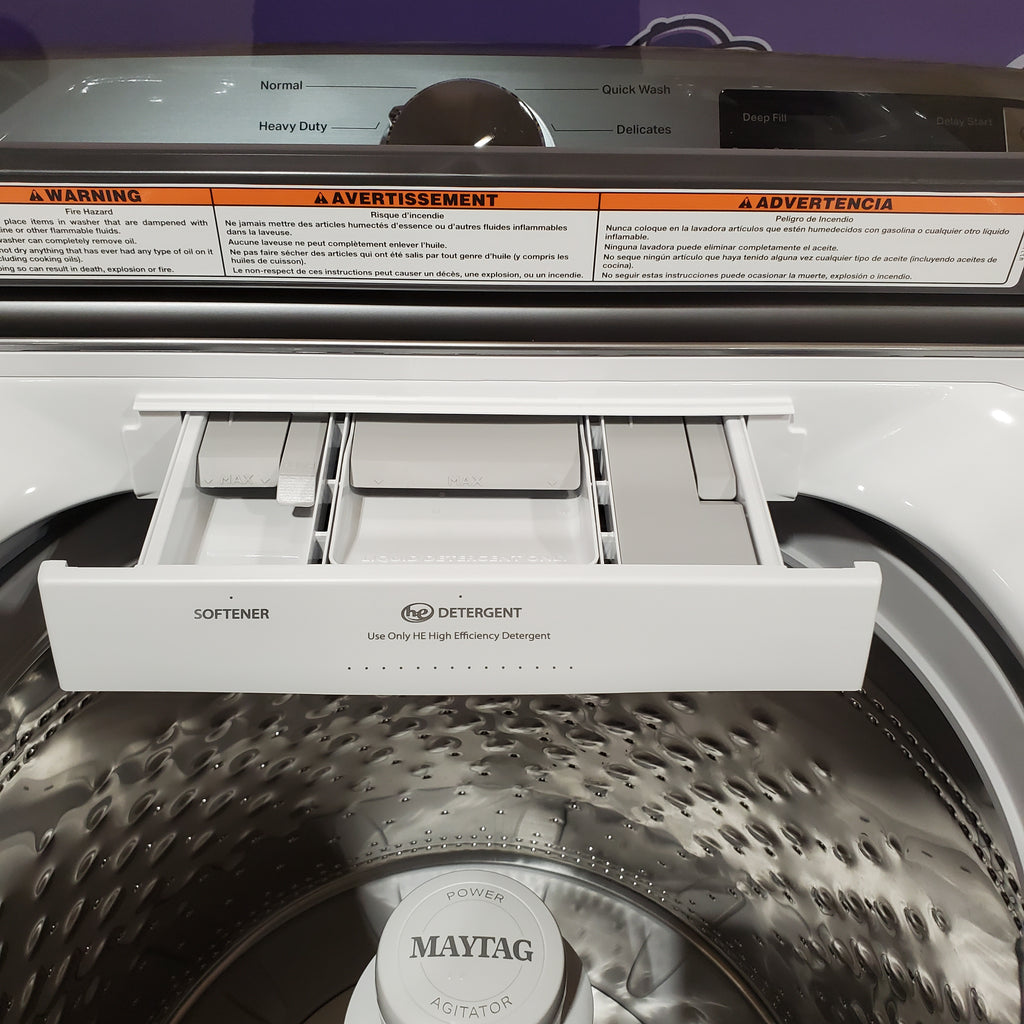 Maytag 5.2 Cu. Ft. Top Load Agitator Washer with Extra Power and Smart Appliance 22121500 - MTW6205RW - Open Box