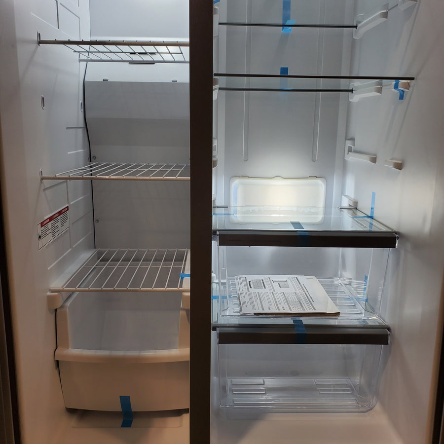 Whirlpool 24 cu ft Capacity Side By Side Refrigerator with Ice and Water Dispenser in Fingerprint Resistant Stainless Steel WRS315SDHZ - Scratch & Dent (Minor)