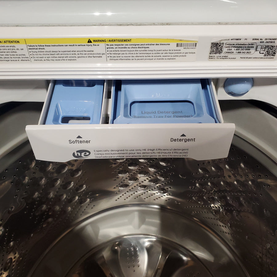 LG White Top Load 5.0 Cu. Ft. Mega Capacity Washer with TurboDrum Technology WT7150CW - Certified Refurbished