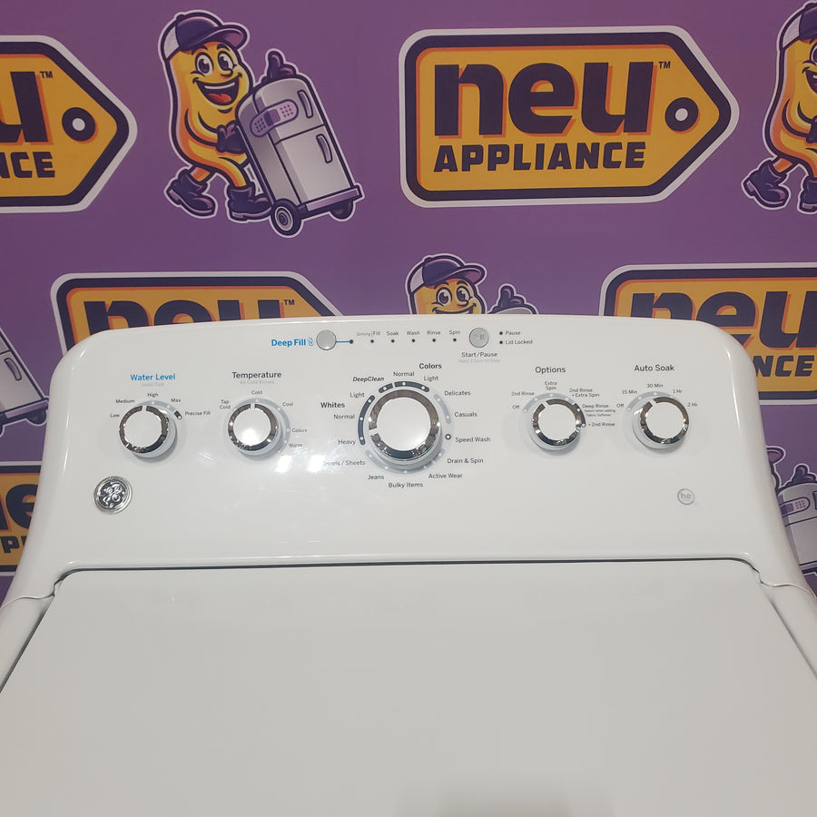 GE® 4.5 cu. ft. Capacity Washer with Stainless Steel Basket in White GTW465ASNWW - Certified Refurbished