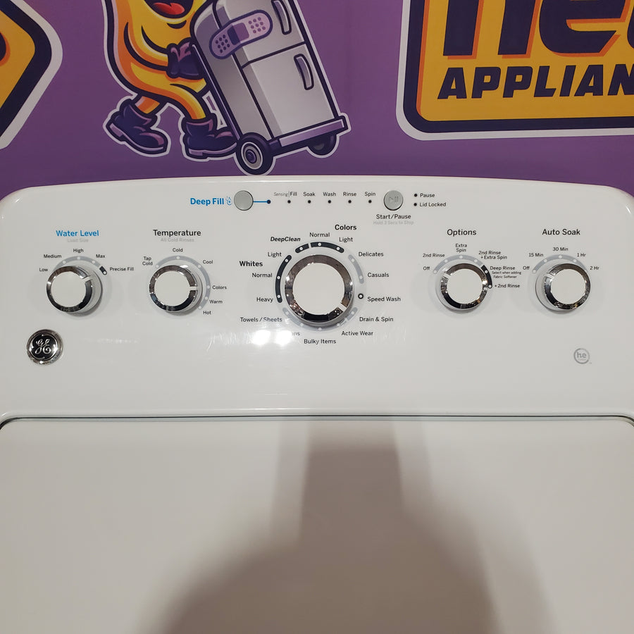 GE® 4.5 cu. ft. Capacity Washer with Stainless Steel Basket in White GTW465ASNWW - Certified Refurbished and GE White Electric 7.2 Cu. Ft. Dryer with Aluminized Alloy Drum GTD42EASJWW - Certified Refurbished