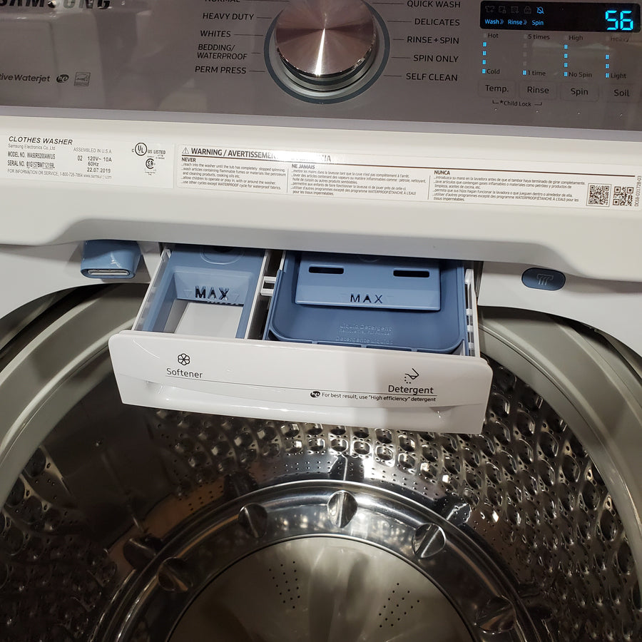 Samsung ENERGY STAR 5.0 cu. ft. Top Load Washing Machine with Active Water Jet WA50R5200AW - Certified Refurbished