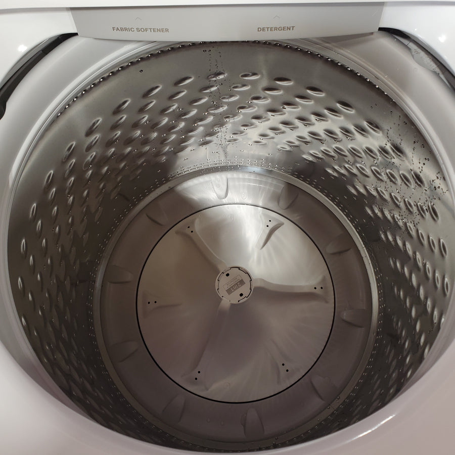 Whirlpool 4.2-4.3 Cu. Ft. Top Load Washer with 2-in-1 Removable Agitator and Soft Close Glass Lid WTW4307SW - Open Box and Whirlpool 7.0 cu. ft. Electric Dryer with Adaptive Dry and Wrinkle Shield™ Option WED4307SW - Open Box