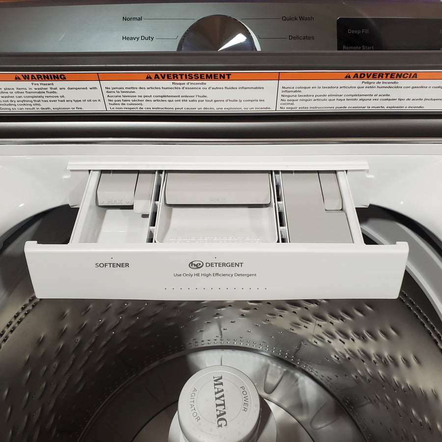 Maytag 5.2 Cu. Ft. Top Load Agitator Washer with Extra Power and Smart Appliance 22442617 - MTW6205RW - Open Box