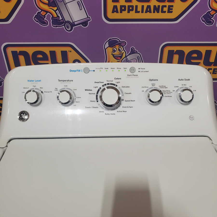 GE® 4.5 cu. ft. Capacity Washer with Stainless Steel Basket in White GTW465ASNWW - Certified Refurbished