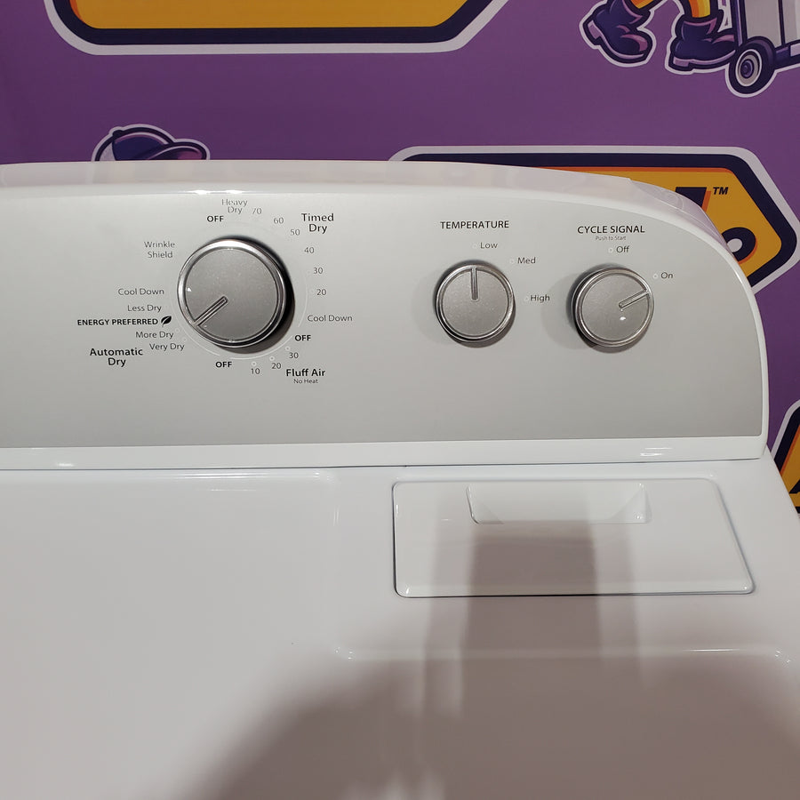 Whirlpool White Gas 7.0 Cu. Ft. Vented Dryer with Wrinkle Shield Option and AutoDry Drying System WGD4815EW - Scratch & Dent (Moderate)