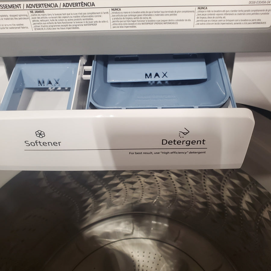 Samsung 4.5 cu. ft. Top Load Washer with Vibration Reduction Technology+ in White WA45T3200AW - Scratch & Dent (Minor)