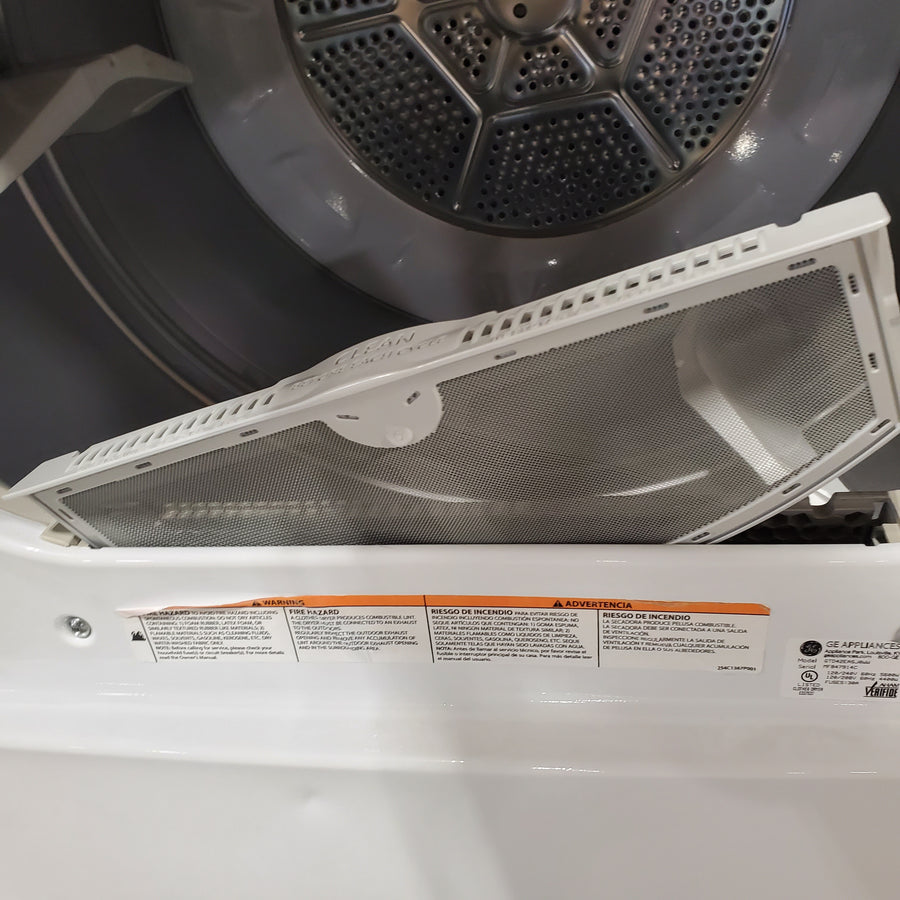 GE 3.8 cu. ft. Capacity Washer with Stainless Steel Basket in White GTW330ASKWW - Certified Refurbished and GE White Electric 7.2 Cu. Ft. Dryer with Aluminized Alloy Drum GTD42EASJWW - Certified Refurbished