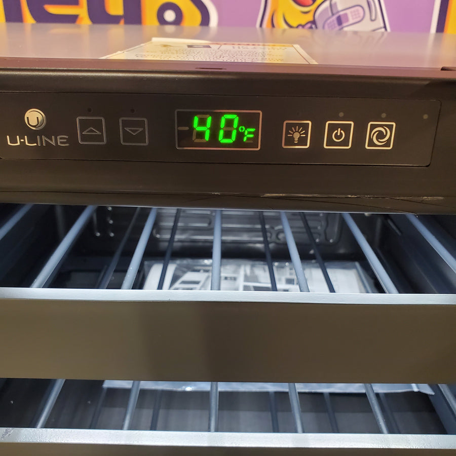 U-Line 24 Inch Built-in Wine Storage with 43 Bottle Capacity, Dual-Zone Temperature System, Digital Touch Pad Control, and LED Lighting U-2224ZWCINT-00B - Open Box