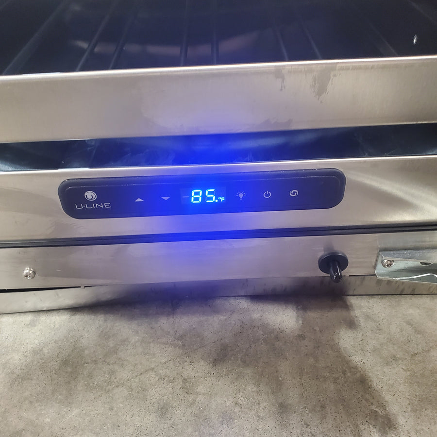 U-Line 18 Inch Full Depth Wine Storage with 35 Bottle Capacity - 3.7 cu. ft, Convection Cooling, Digital Touch Pad, and LED Lighting UHWC518IG01A - Scratch & Dent (Moderate)