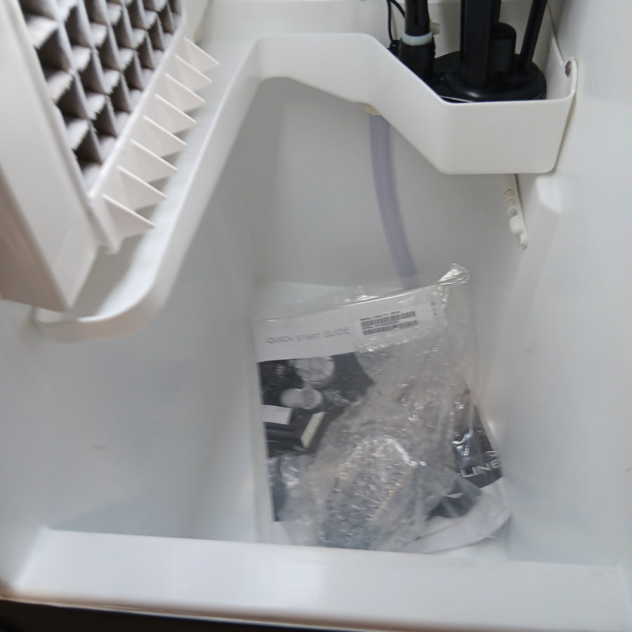U-Line 15 Inch Clear Cube Ice Maker with 55 lbs Daily Production, 25lbs Storage Capacity, Digital Touchpad Control, Cleaning Indicator, LED Lighting, Heavy Duty Ice Scoop, and Field Reversible Door UHCL115IS01A - Scratch & Dent (Moderate)
