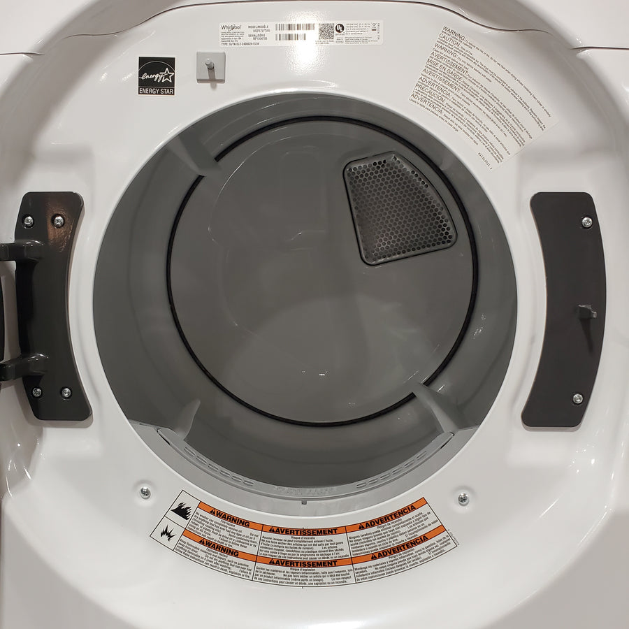 Whirlpool UV Clean 4.5-cu ft Front Load Washer and 7.4-cu ft Plug in Dryer Stacked Laundry Center in White WEF5727TW - Open Box
