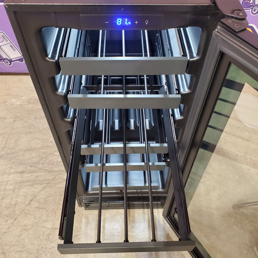 U-Line 15 Inch Wine Refrigerator with 3.0 Cu. Ft. Capacity, 3/4 Extension Wine Racks, LED Lighting, LOW-E Argon Thermopane Glass Door, Reversible Door Swing, Digital Touch Pad Control, and Convection Cooling UHWC115IG01A - Scratch & Dent (Minor)