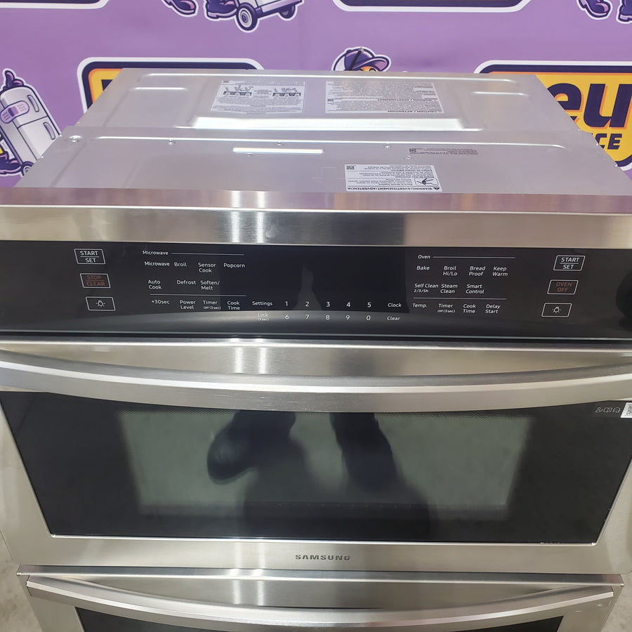 Samsung 5.1 cu. ft. Electric Wall Oven and Microwave Combo in Stainless Steel with Wi-Fi Connectivity NQ70T5511DS - Open Box
