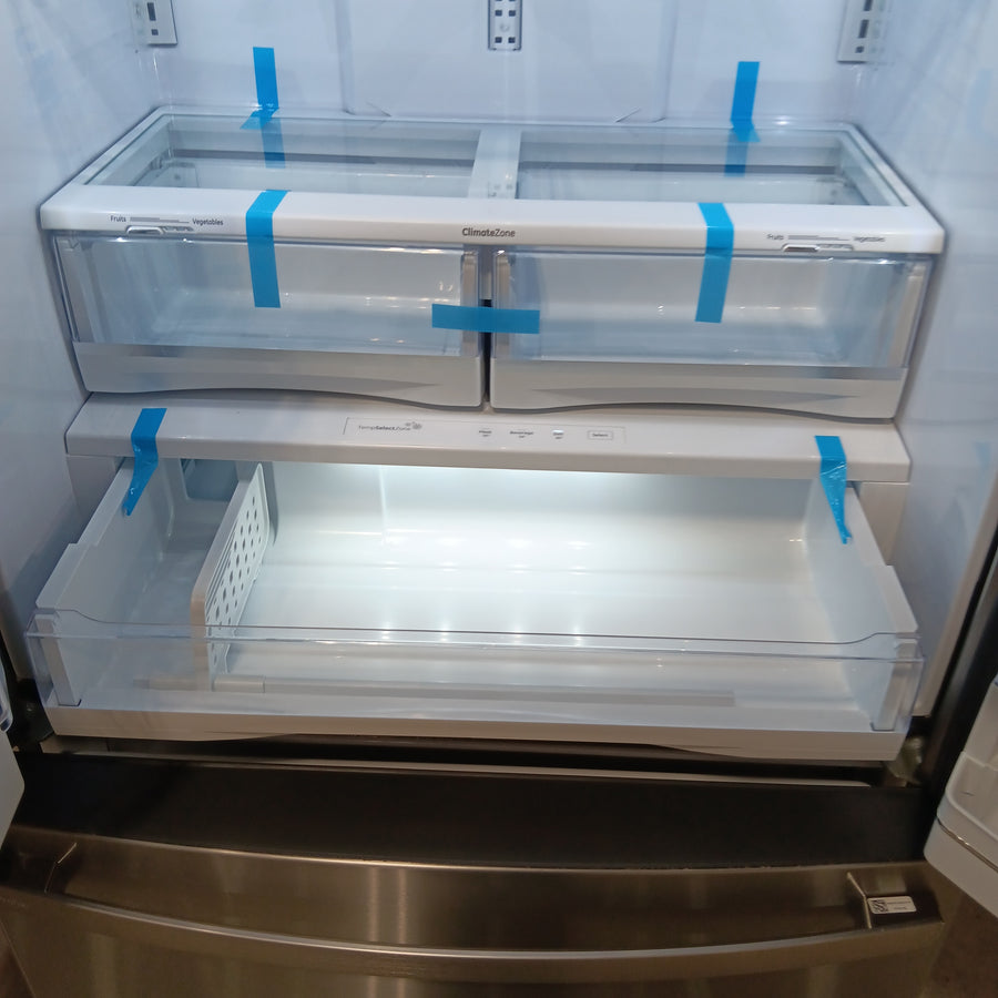 GE Profile™ ENERGY STAR® 22.1 Cu. Ft. Counter-Depth Fingerprint Resistant Stainless French-Door Refrigerator with Hands-Free AutoFill PYE22KYNFS - Certified Refurbished