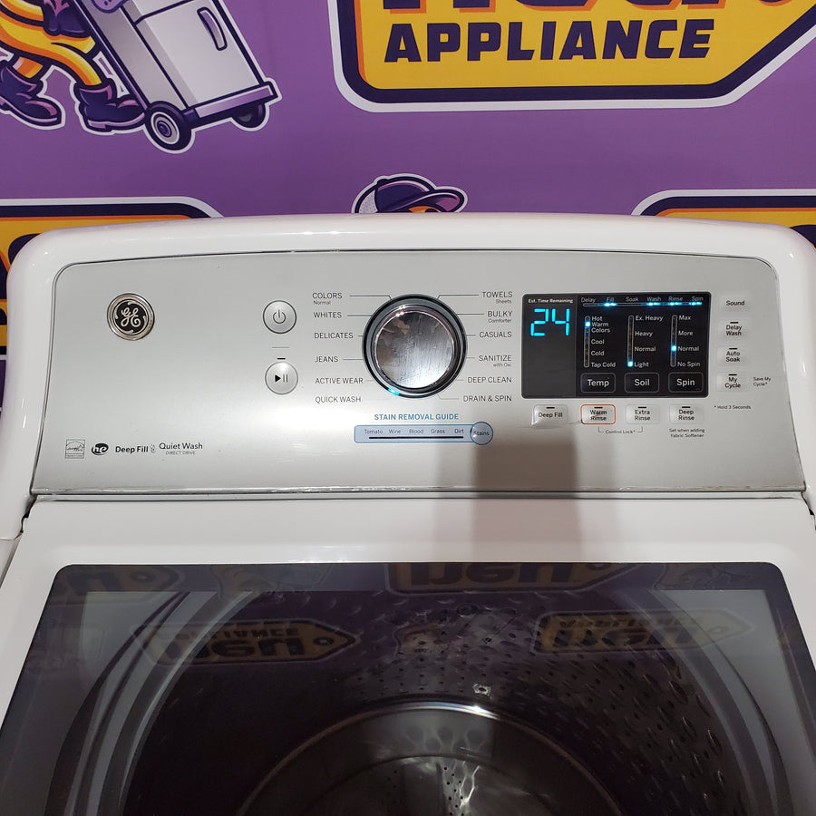 GE® ENERGY STAR® 4.8 cu. ft. Capacity Washer with Sanitize w/Oxi and FlexDispense® in White GTW720BSNWS - Certified Refurbished