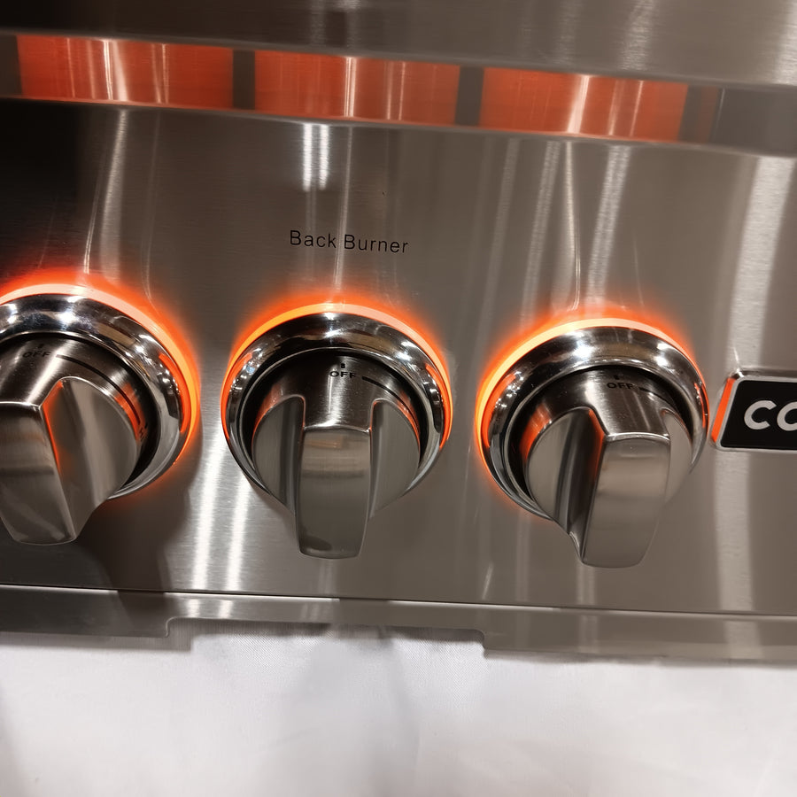 Coyote 36 Inch Built-In Grill with 3 Infinity Burners™, RapidSear™ Infrared Burner, 875 sq. in. Cooking Surface, Interior Grill Lighting, LED Illuminated Knobs, and Integrated Wind Guard C2SL36NG - Scratch & Dent (Moderate)