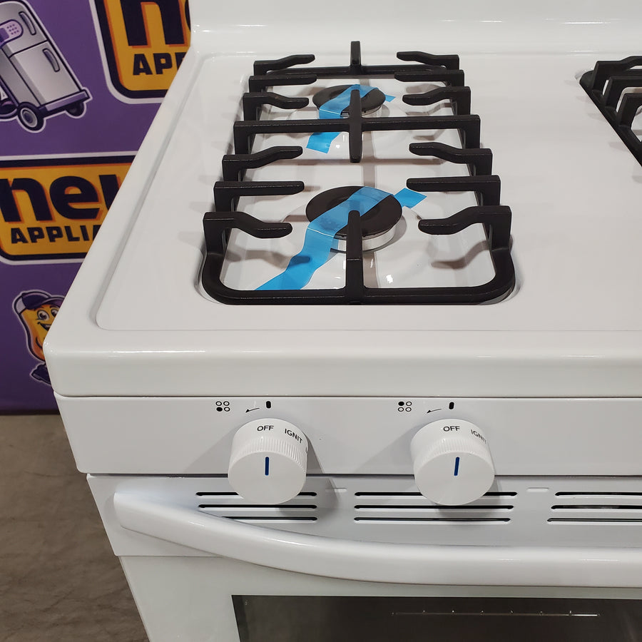 Midea 6.1 cu. ft. 4-Burner Freestanding Gas Range with Steam Cleaning 22442611 -MGR30S2AWW - Scratch & Dent (Minor)