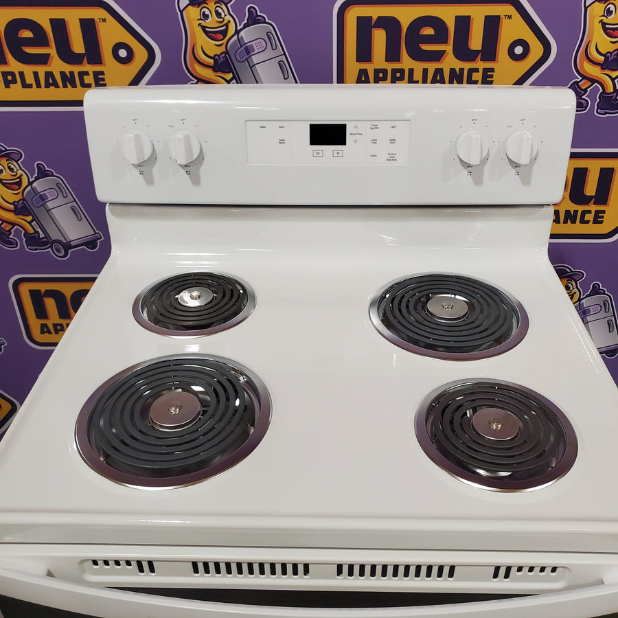 Whirlpool White 4.8 cu. ft. Electric Range with Keep Warm setting and Control Lock Mode WFC150M0JW - Open Box