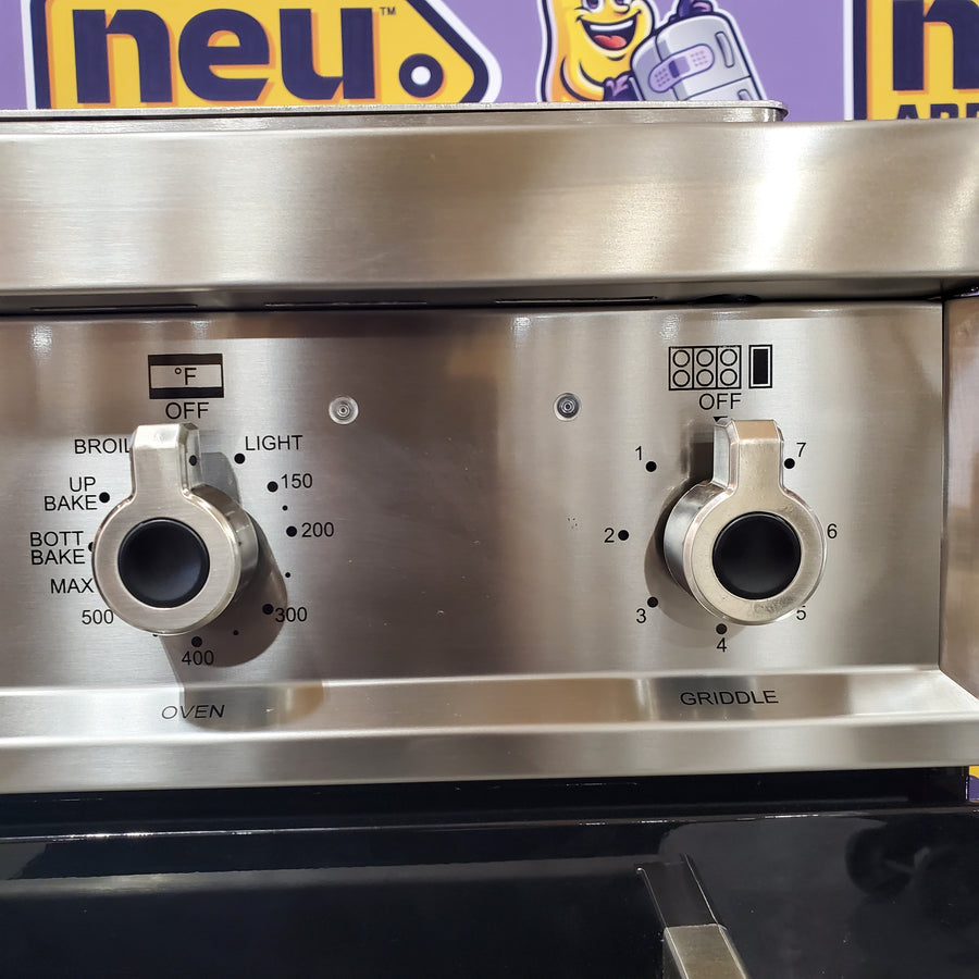 Bertazzoni 48 Inch Freestanding Dual Fuel Range with 6 Sealed Burners, 7 cu. ft. Total Capacity, Continuous Grates, Self-Clean, and Griddle PRO486BTFEPNET - Scratch & Dent (Minor)
