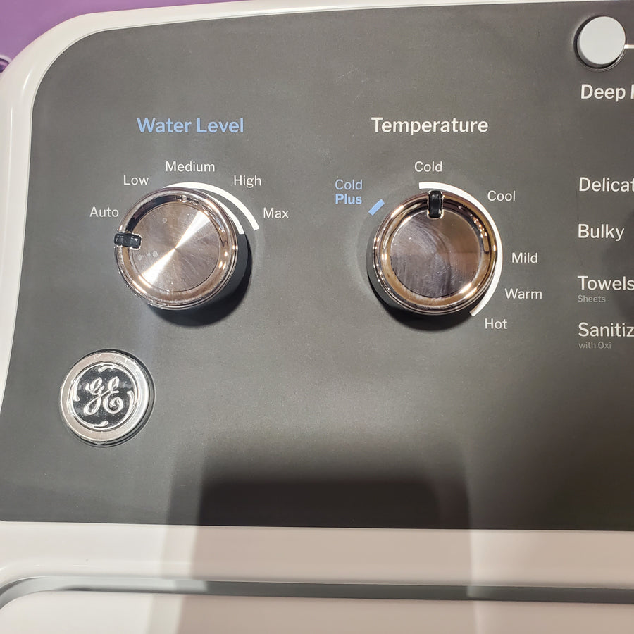 GE® 4.5 cu. ft. Capacity Washer with Stainless Steel Basket GTW485ASWWB - Scratch & Dent (Minor) and GE® 7.2 cu. ft. Capacity Electric Dryer with Up To 120 ft. Venting and Extended Tumble GTD48EASWWB - Certified Refurbished