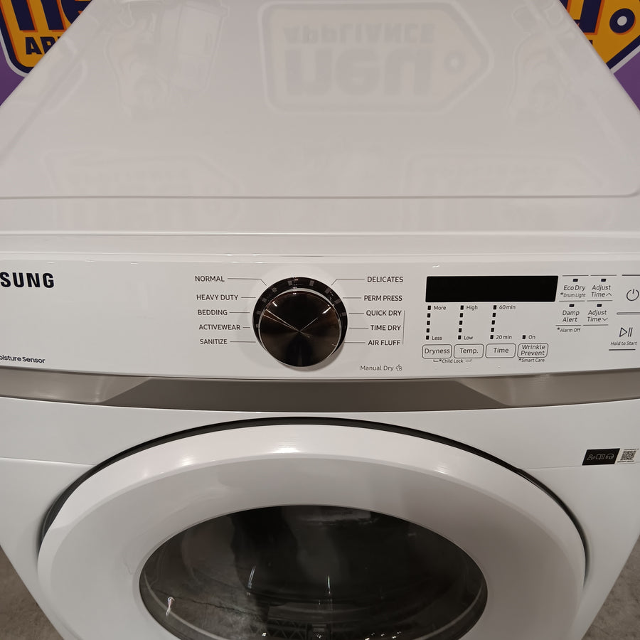 Samsung 7.5 cu. ft. Front Load Electric Dryer with Smart Care in White 22421736 - DVE45T6000W - Scratch & Dent (Moderate)