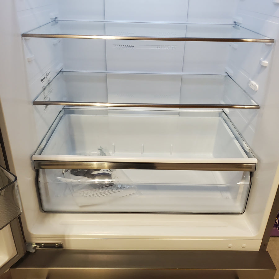 Hisense Counter Depth Bottom Freezer 17.2 Cu. Ft. Refrigerator with LED Lighting and Super Cool and Super Freeze in Fingerprint Stainless Steel 22142805 - HRB171N6ASE - Scratch and Dent (Minor)