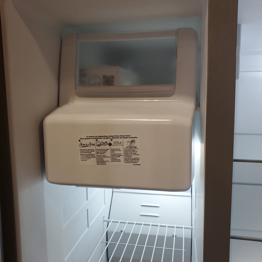 Whirlpool 24 cu ft Capacity Side By Side Refrigerator with Ice and Water Dispenser in Fingerprint Resistant Stainless Steel WRS315SDHZ - Open Box