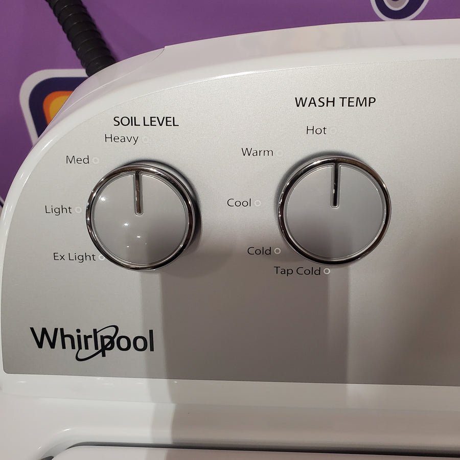 Whirlpool Top Load 3.5 Cu. Ft. Washer with Deep Water Wash Option WTW4816FW - Scratch & Dent (Major) and Whirlpool Vented 7.0 Cu. Ft. Electric Dryer WED4815EW - Scratch & Dent (Minor)