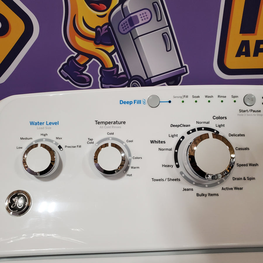 GE® 4.5 cu. ft. Capacity Washer with Stainless Steel Basket in White GTW465ASNWW - Certified Refurbished and GE White Electric 7.2 Cu. Ft. Dryer with Aluminized Alloy Drum GTD42EASJWW - Certified Refurbished