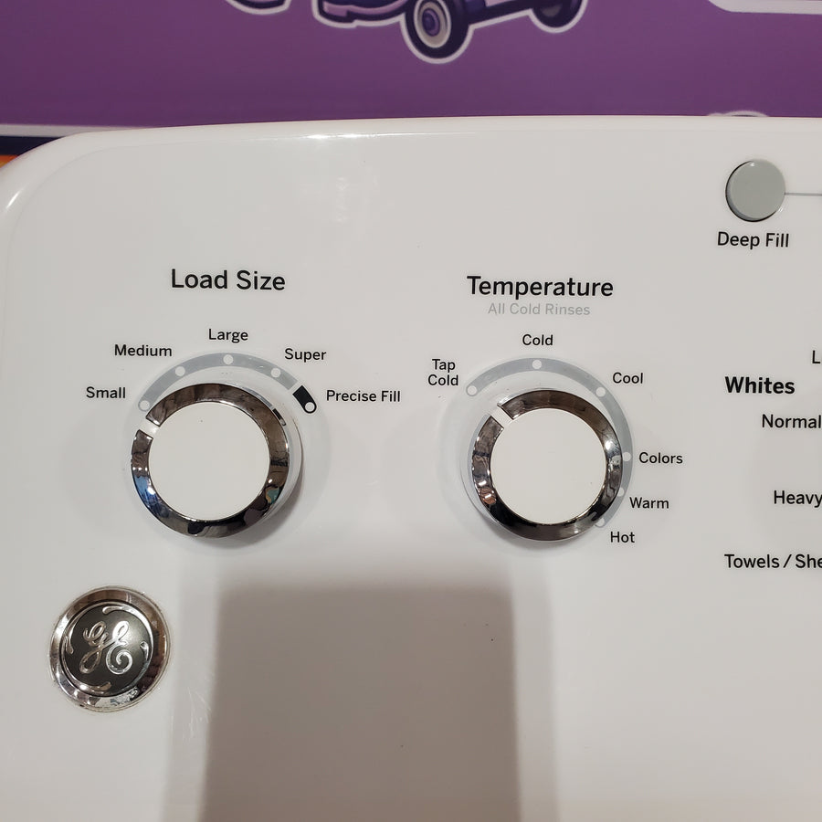 GE White Top Load 4.2 Cu. Ft. Washer with Stainless Steel Basket and Dual Action Agitator GTW460ASJWW - Certified Refurbished
