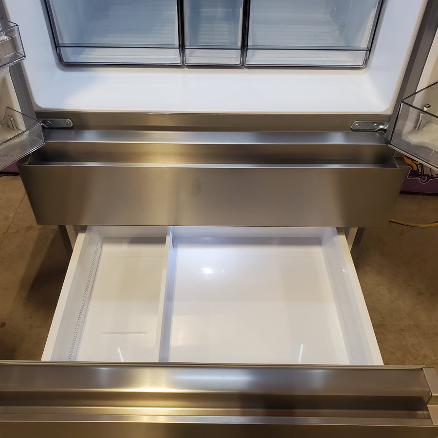 Hisense PureFlat 25.6-cu ft 4-Door Smart French Door ENERGY STAR Refrigerator in Stainless Steel with Ice Maker, Water and Ice Dispenser HRM260N6TSE - Scratch & Dent (Minor)