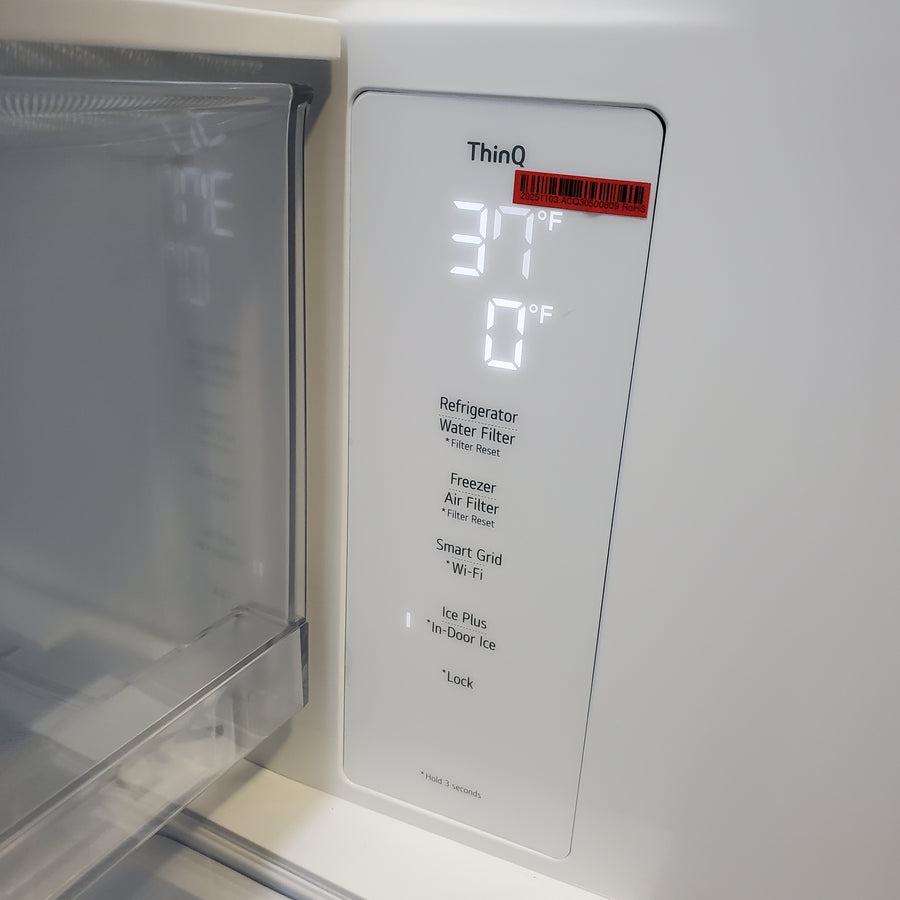 LG Counter-Depth 25.5-cu ft 36-in Wide French Door Refrigerator with Ice Maker ENERGY STAR Certified in PrintProof Stainless Steel LF26C6230V - Scratch & Dent (Moderate)