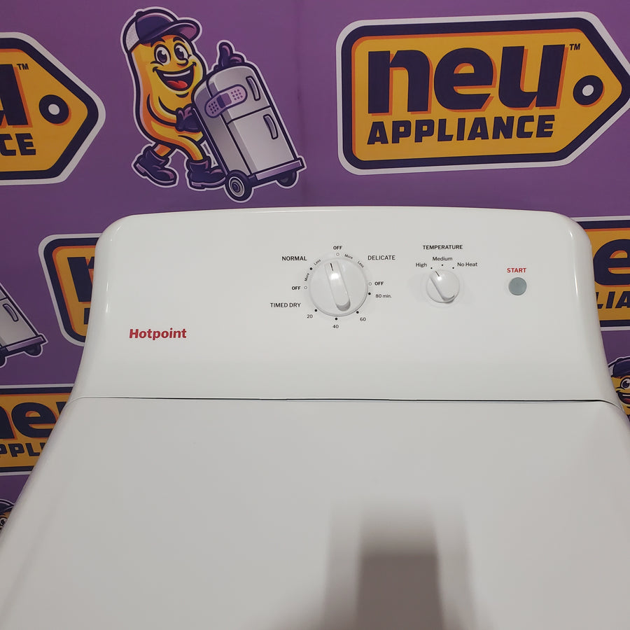 Hotpoint® 4.0 cu. ft. Capacity Washer with Cold Plus and Water Level Control HTW265ASWWW - Scratch & Dent (Moderate) and Hotpoint 6.2 cu. ft. Capacity Electric Dryer with Up To 120 ft. Venting and Shallow Depth HTX26EASWWW - Scratch & Dent (Moderate)