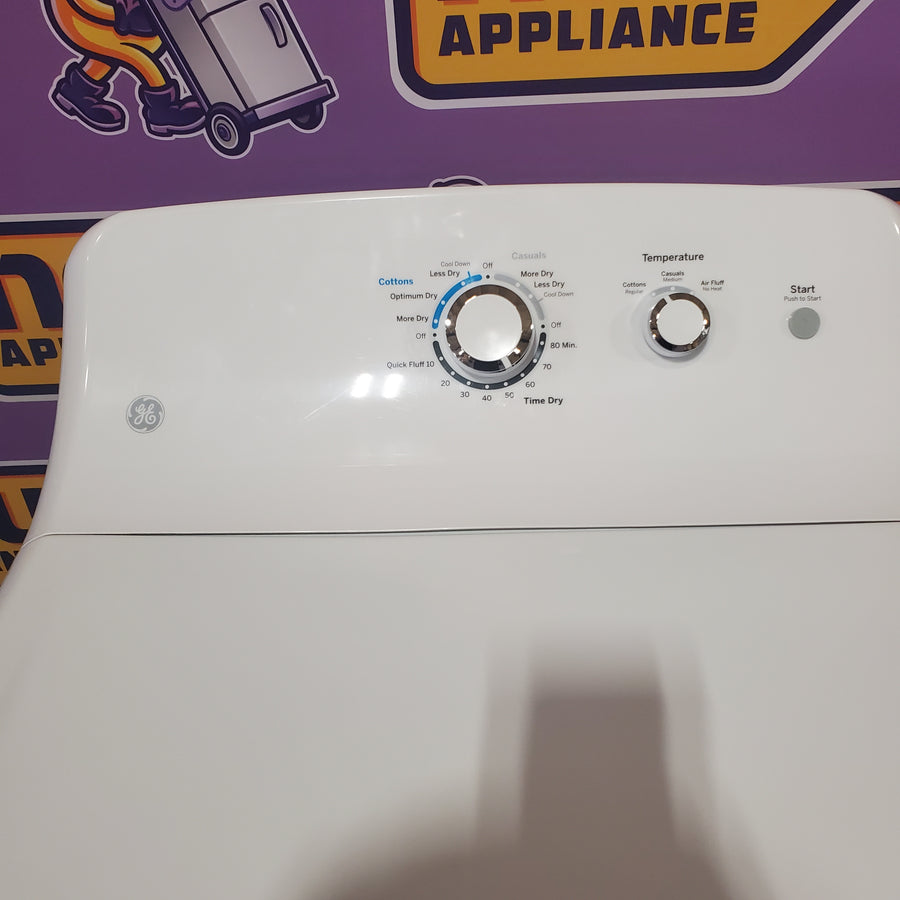 GE® 4.2 cu. ft. Capacity Washer with Stainless Steel Basket GTW335ASNWW - Certified Refurbished and GE 6.2 cu. ft. Capacity Electric Dryer with Up To 120 ft. Venting and Shallow Depth 16305 - GTD33EASKWW - Certified Refurbished