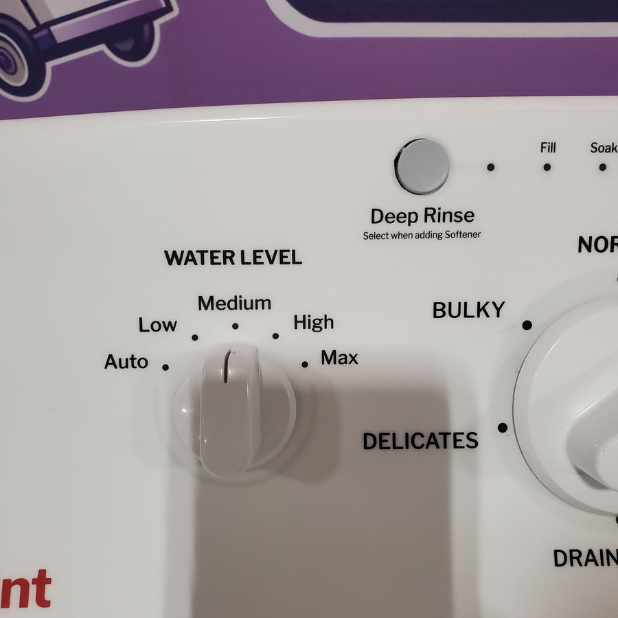 Hotpoint® 4.0 cu. ft. Capacity Washer with Cold Plus and Water Level Control HTW265ASWWW - Scratch & Dent (Moderate) and Hotpoint 6.2 cu. ft. Capacity Electric Dryer with Up To 120 ft. Venting and Shallow Depth HTX26EASWWW - Open Box
