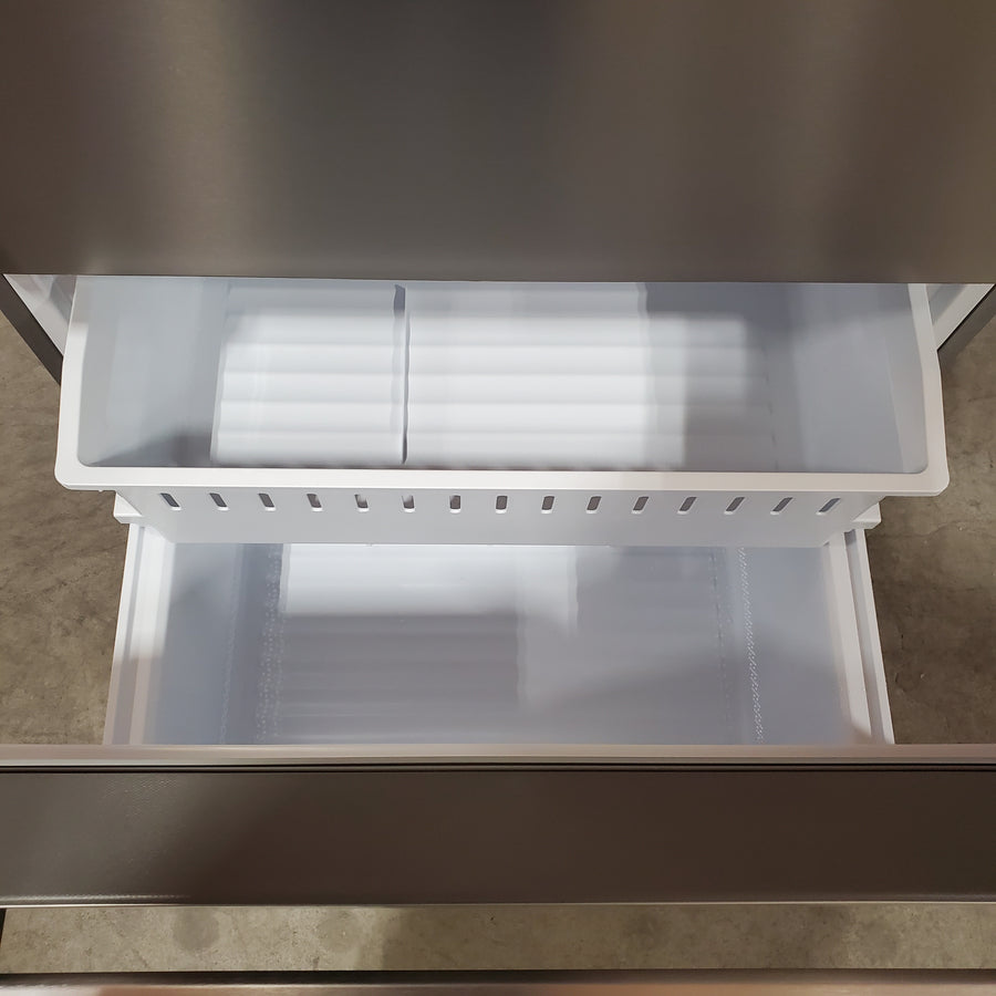 Hisense Counter Depth Bottom Freezer 17.2 Cu. Ft. Refrigerator with LED Lighting and Super Cool and Super Freeze in Fingerprint Stainless Steel HRB171N6ASE - Scratch and Dent (Moderate)