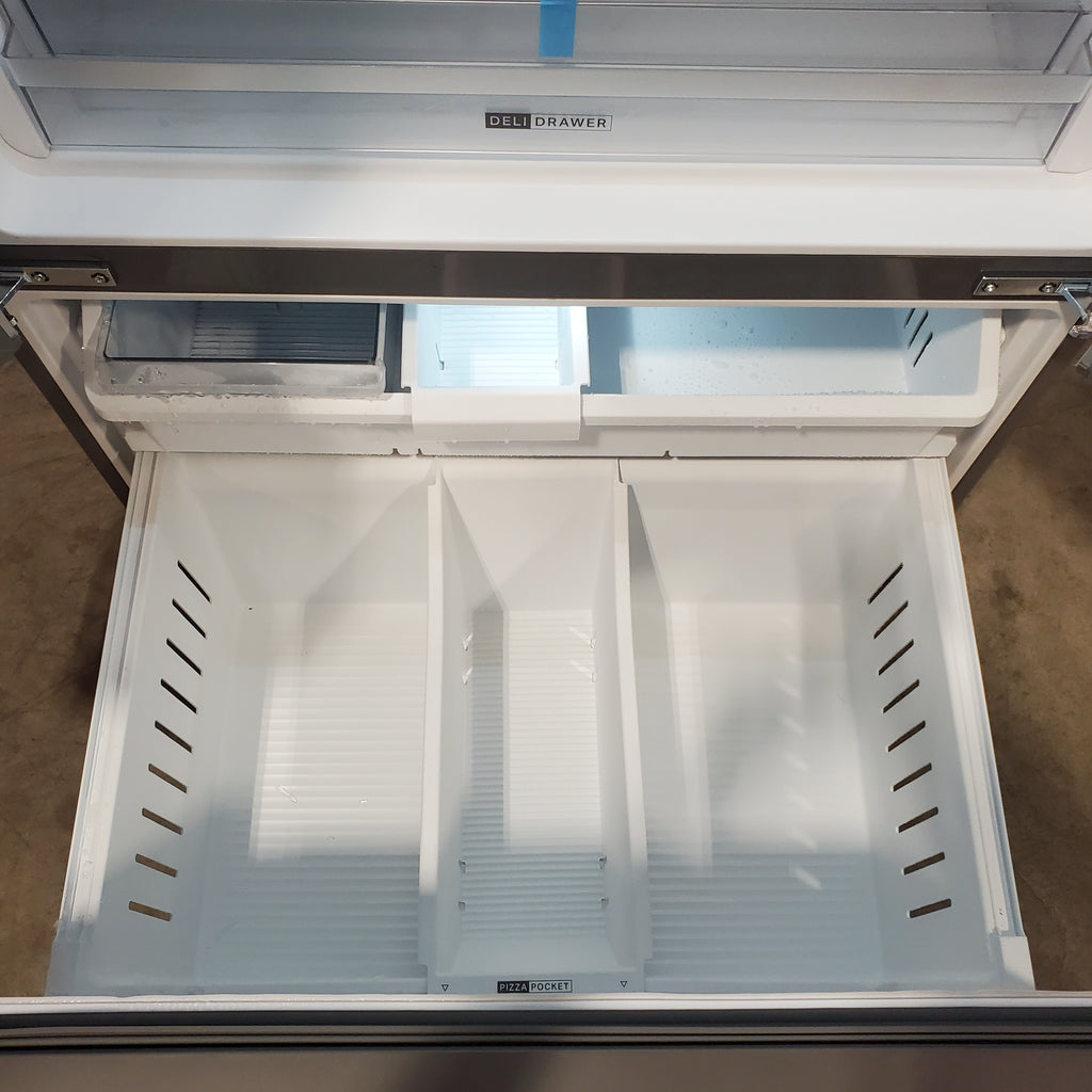Pictures of Whirlpool French Door 31 Cu. Ft. Refrigerator with Total Coverage Cooling in Fingerprint Resistant Stainless Steel 22121489 - WRFF3136SZ - Scratch & Dent (Moderate) - Neu Appliance Outlet - Discount Appliance Outlet in Austin, Tx