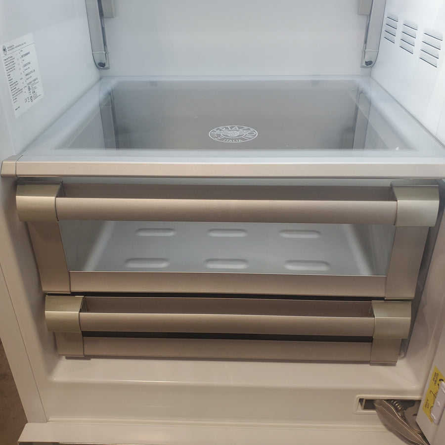 Bertazzoni 30 Inch Panel Ready Built-In Bottom Mount Refrigerator with 15.5 cu. ft. Capacity, Digital Touch-Controls, Lateral Airflow System, and Ice Maker REF30BMBIPRT - Scratch & Dent (Major)